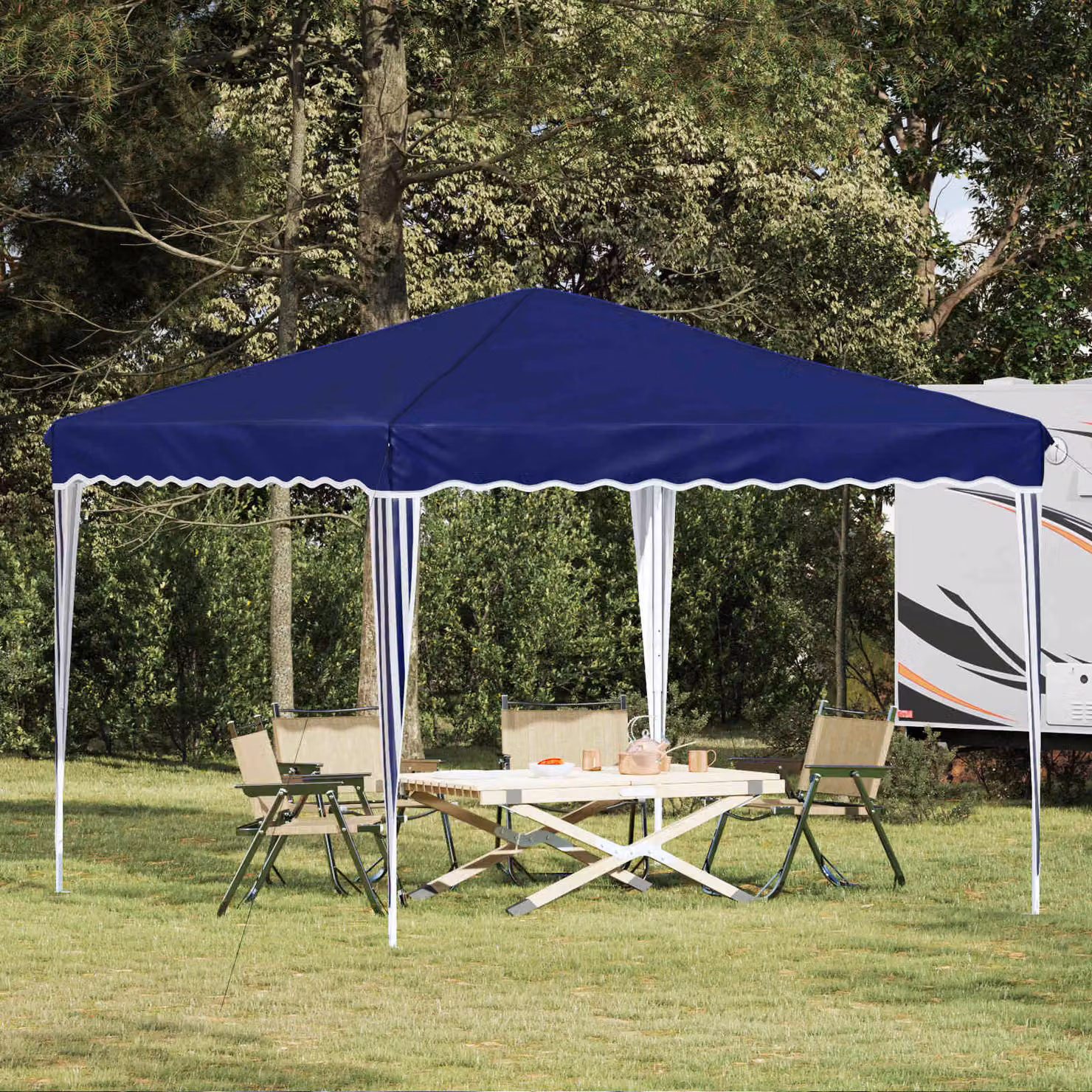 Tenda per feste pop-up vidaXL in tessuto Oxford blu L/P/H: 288 x 288 x 245 cm