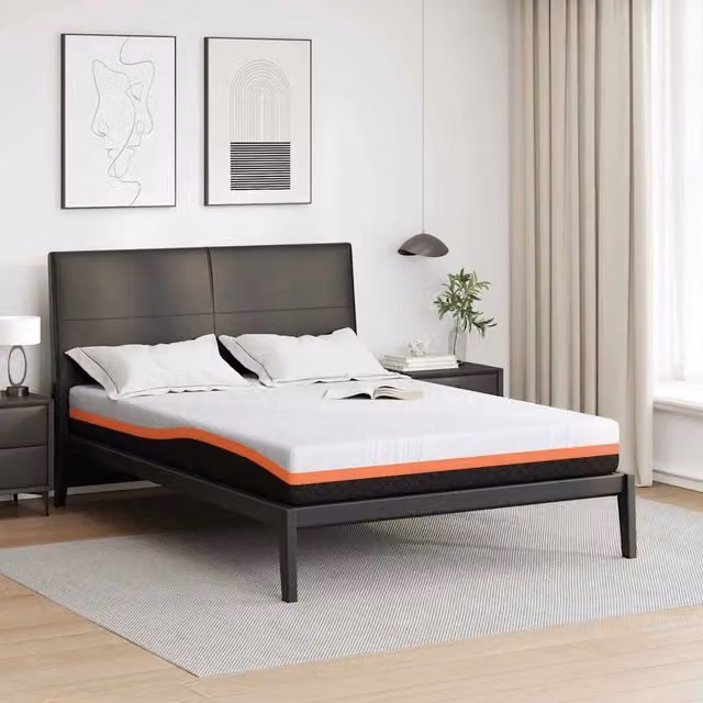 Materasso-Materasso per letto Bianco e Nero 140 x 190 cm Tessuto Jacquard