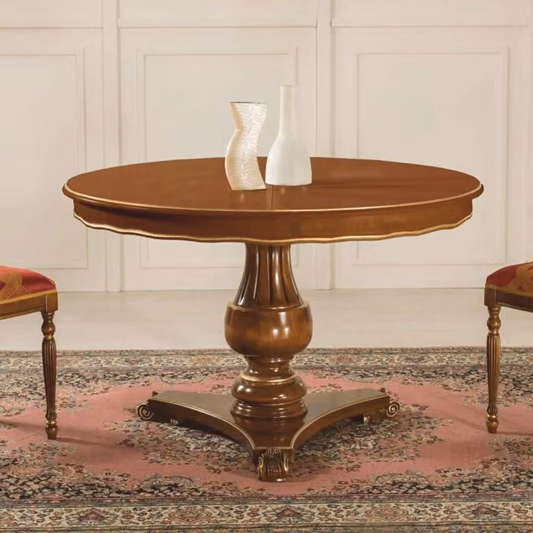 Casa Padrino Luxury Baroque Dining Table Brown / Gold 120-160 cm - Mobili barocchi - Italy