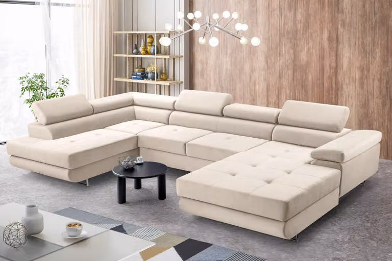 AX LIVING Arborio XL Divano componibile XXL a L in beige L