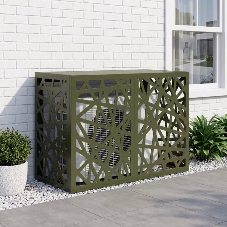 Copertura per condizionatore d'aria vidaXL Verde Oliva L 90 x P 40 x H 60 cm