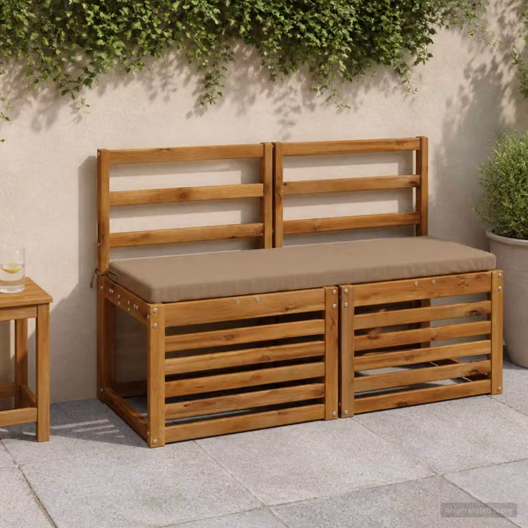 Set di 2 cuscini per panchina vidaXL in poliestere con fodera rimovibile e resistente ai raggi UV, disponibili in beige, grigio o marrone