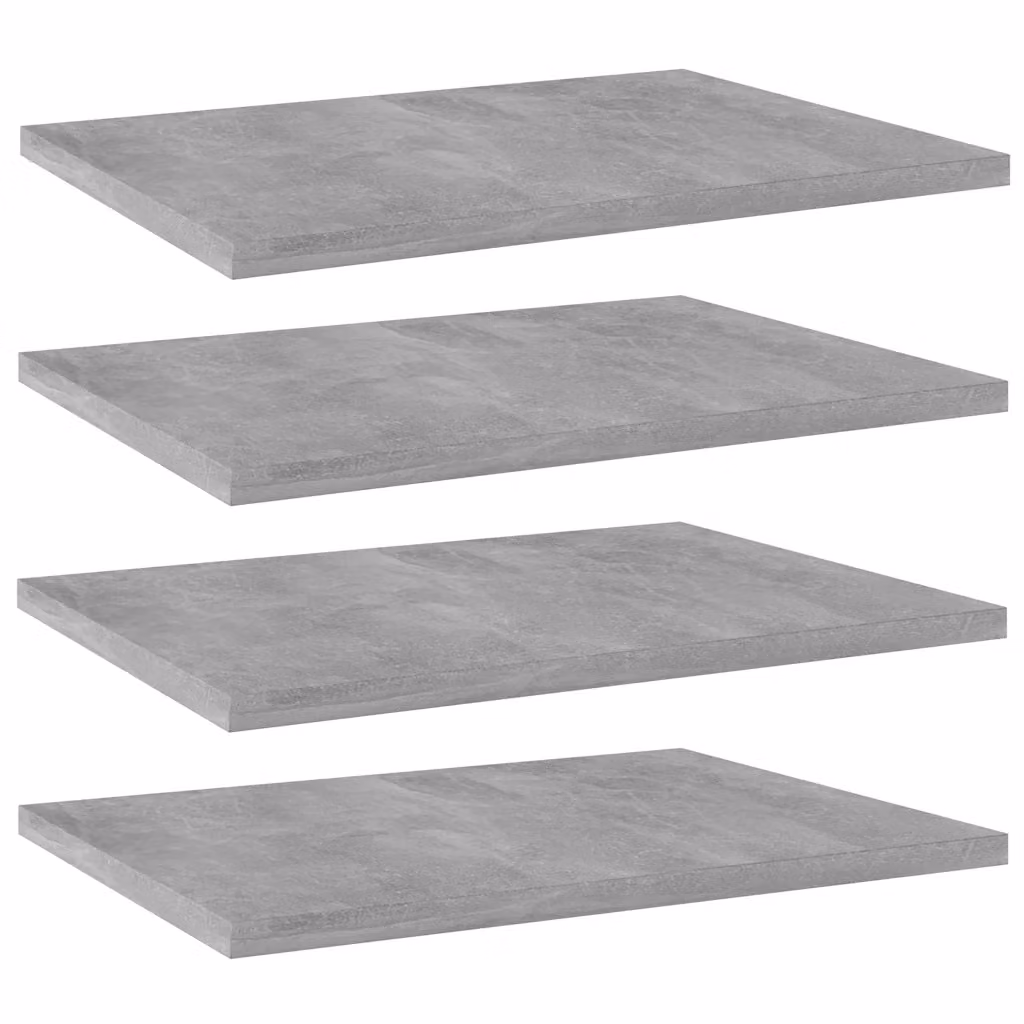 Set di 4 ripiani per libreria da parete vidaXL in legno multistrato, colore grigio cemento, L: 40 cm, P: 30 cm, H: 1,5 cm