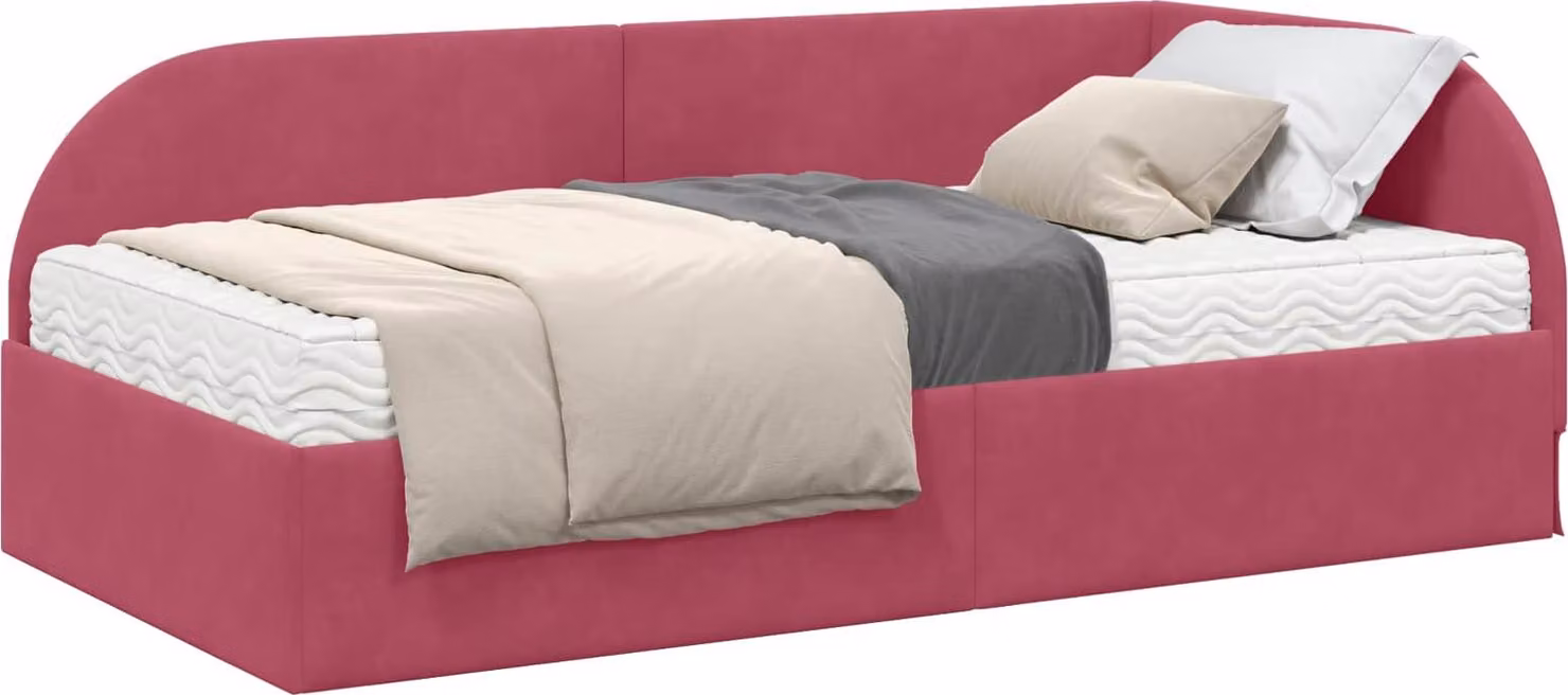 Struttura Letto Angolare con Materasso 2 pcs Verde Velluto
