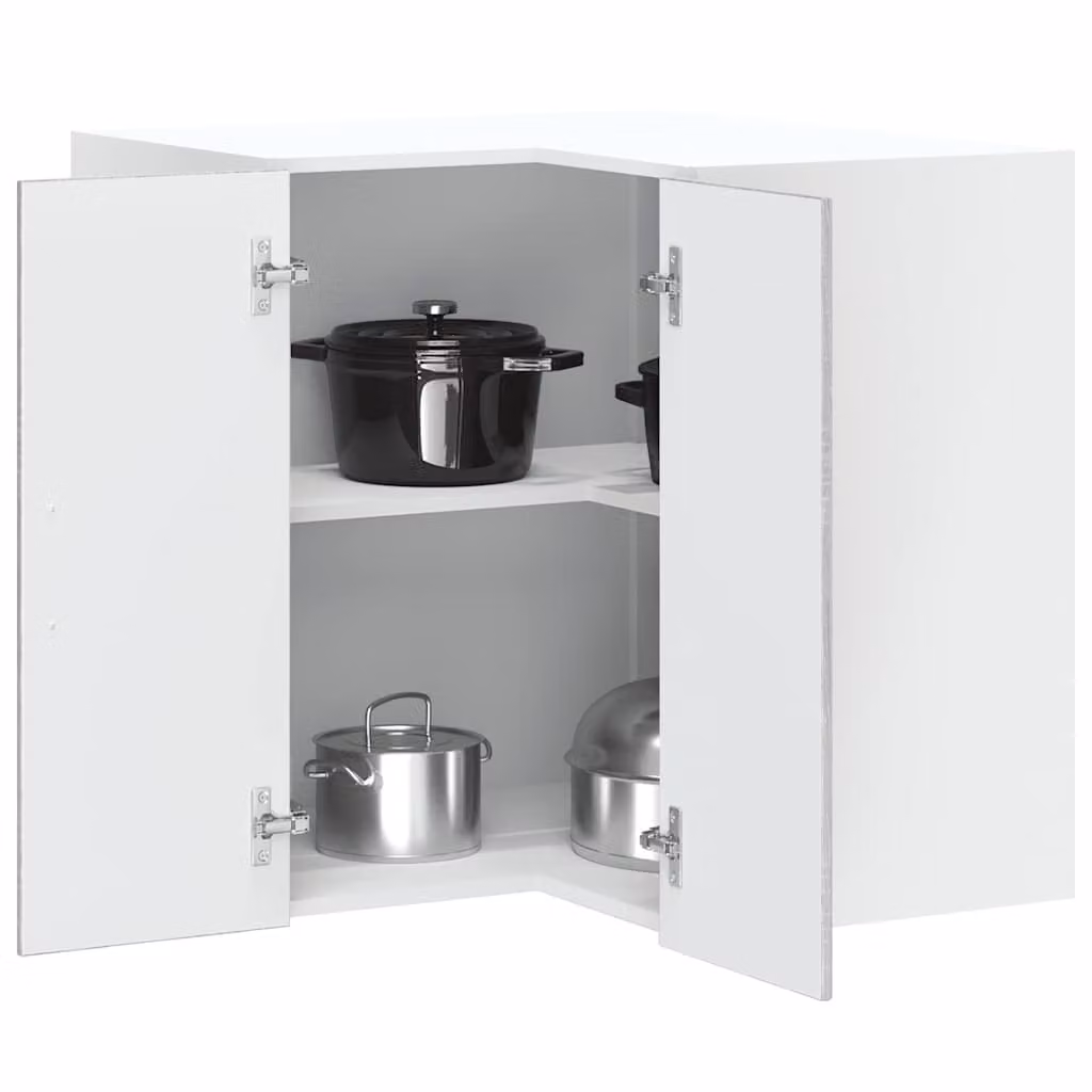 Pensile da cucina ad angolo moderno vidaXL in MDF e composito, Grigio e Bianco, H: 57 cm, L: 60 cm, P: 57 cm