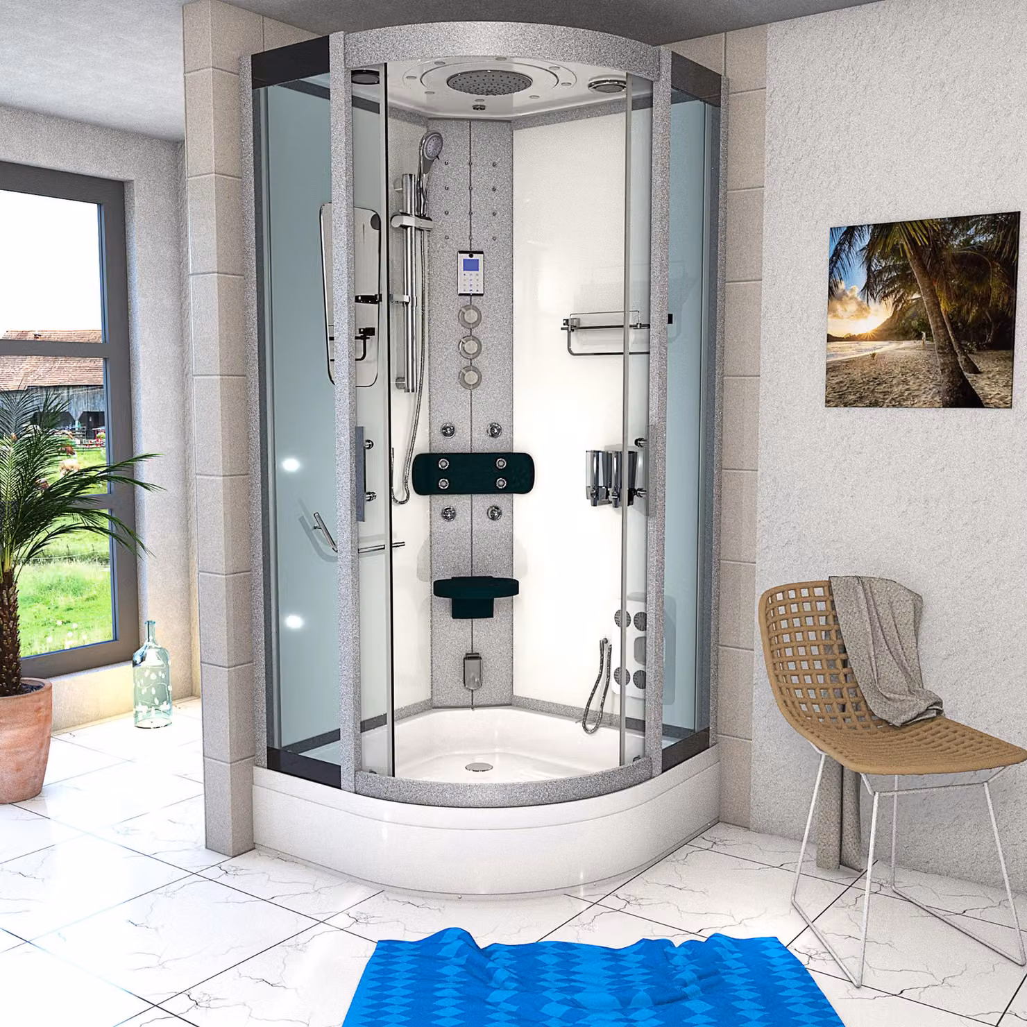 Cabina doccia Doccia d46-50t1 Doccia completa Doccia finita 90x90 cm