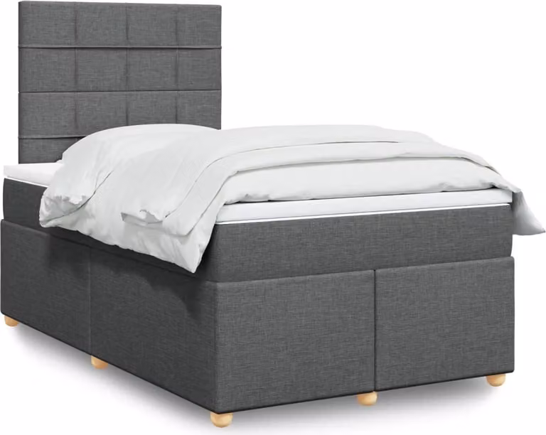 Maison Exclusive - Giroletto a Molle con Materasso Grigio Scuro 120x190cm Tessuto