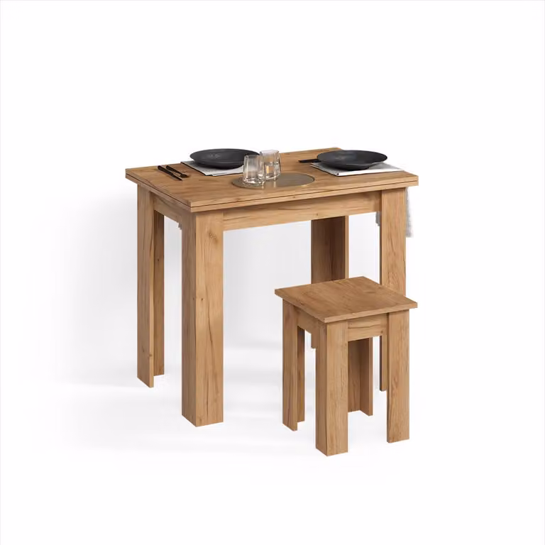 Tavolo da pranzo con sedia Livinity Tiberio Rovere sabbia 90 x 60 cm, Model 58725