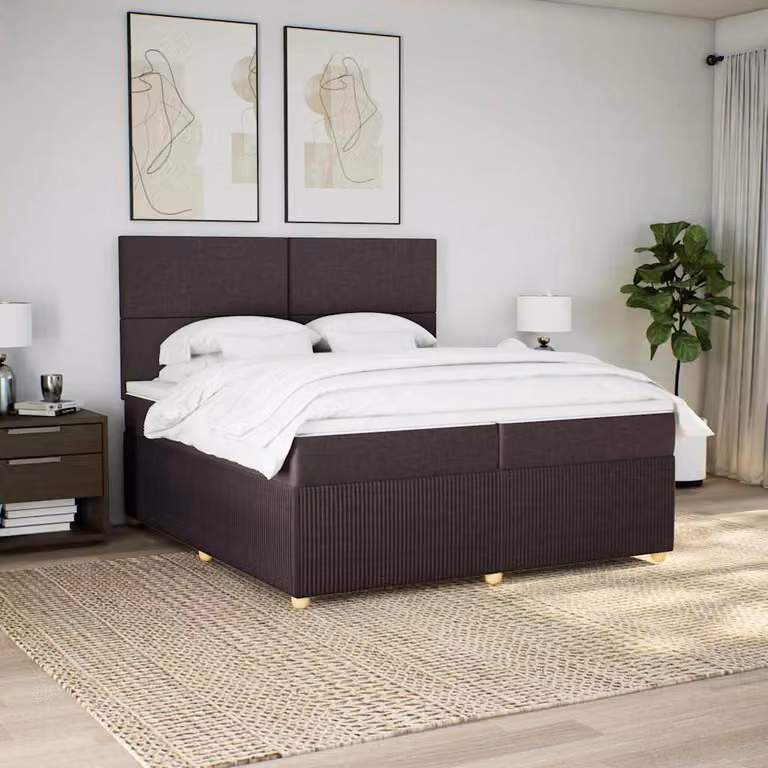 Letto Ibrido vidaXL con Materasso e Illuminazione Sotto il Letto, Marrone e Bianco, L/P: 200 x 200 cm