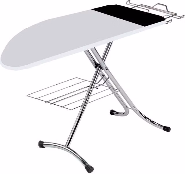 Asse da stiro Kolossal Profi Giordanoshop bianca con portabiancheria e rivestimento a 3 strati L: 125 cm, P: 48 cm