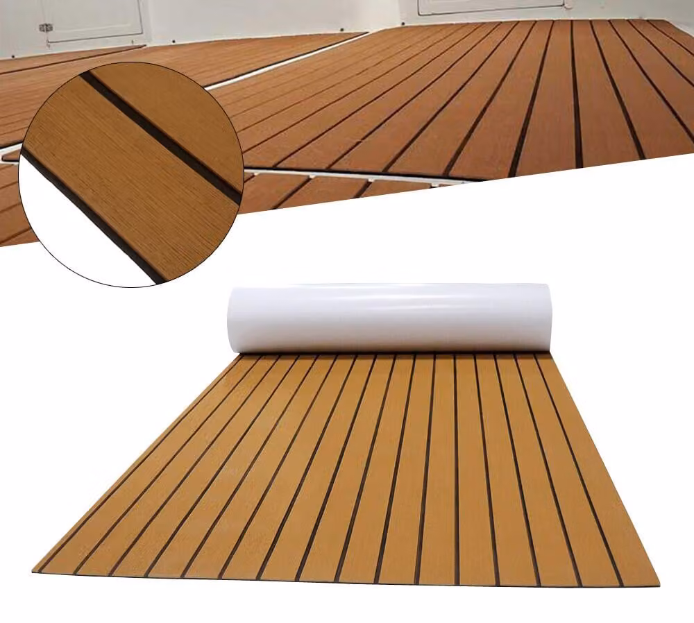 Tappeto antiscivolo, in schiuma EVA, lunghezza 269 cm, larghezza 89 cm, spessore 6 mm, colore grigio con strisce nere