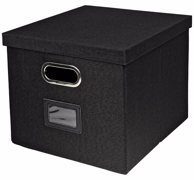Contenitore con coperchio per raccoglitori sospesi formato A4 - Nero