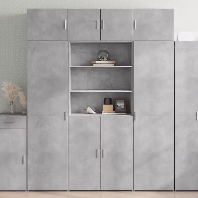Armadietto Grigio Cemento 80x42,5x225 cm in Truciolato 3281346