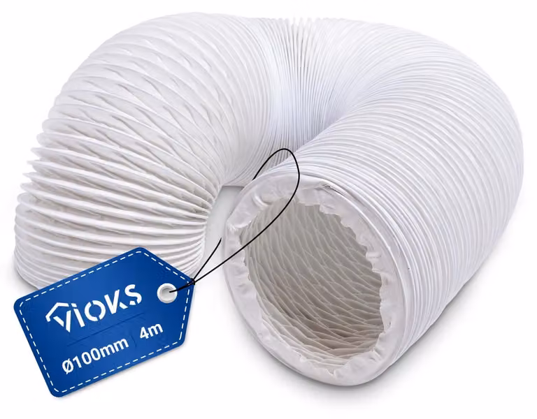 Solidchoice - Tubo di scarico flessibile da 100 mm, 4 metri, bianco, in PVC, per condizionatori d'aria