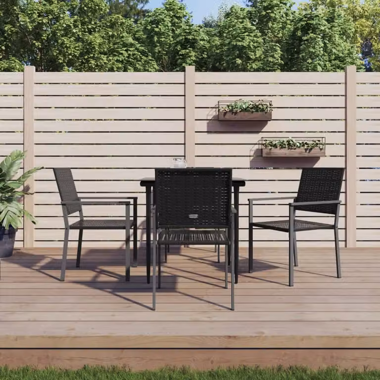 Maison Exclusive - Set da pranzo da giardino a 5 pezzi in rattan sintetico e acciaio