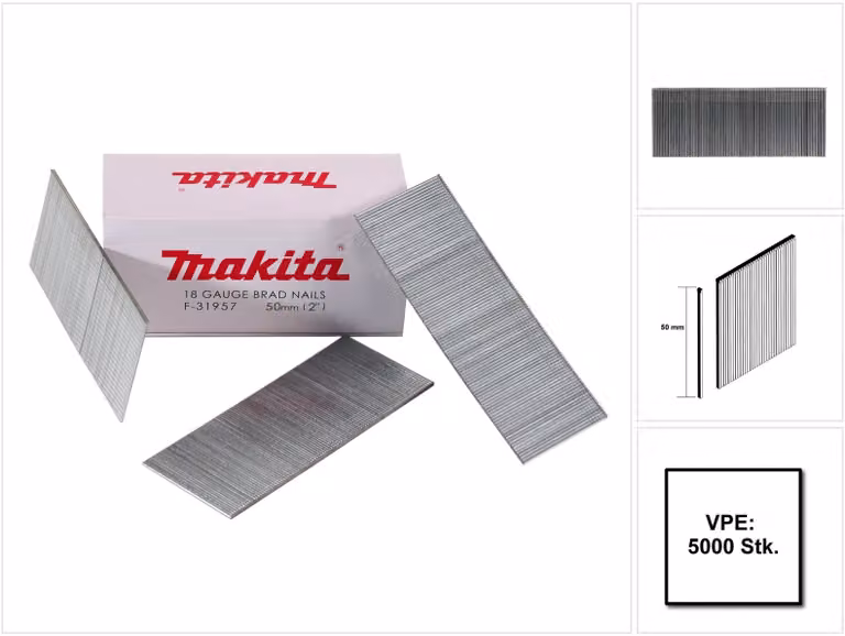 Makita Groppini 50 mm / zincati - 5000 pz. ( F-31957 ) per Chiodatrici Makita DBN500/AF505/AF506