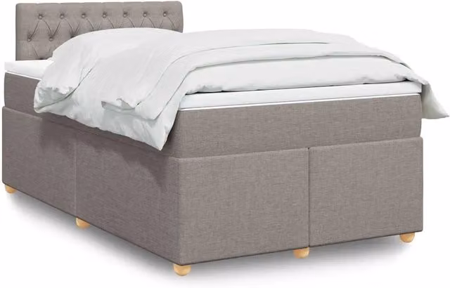 Letto a molle con materasso vidaXL in tessuto color tortora L/P/H: 120 x 190 x 40 cm