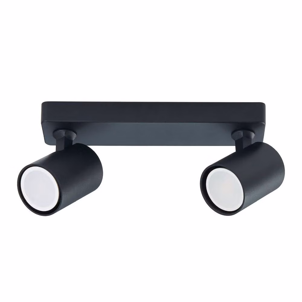 Applique Snow nera 2xGU10x50W in metallo, dimensioni: 11,2x25x6 cm, IP20, Light Prestige