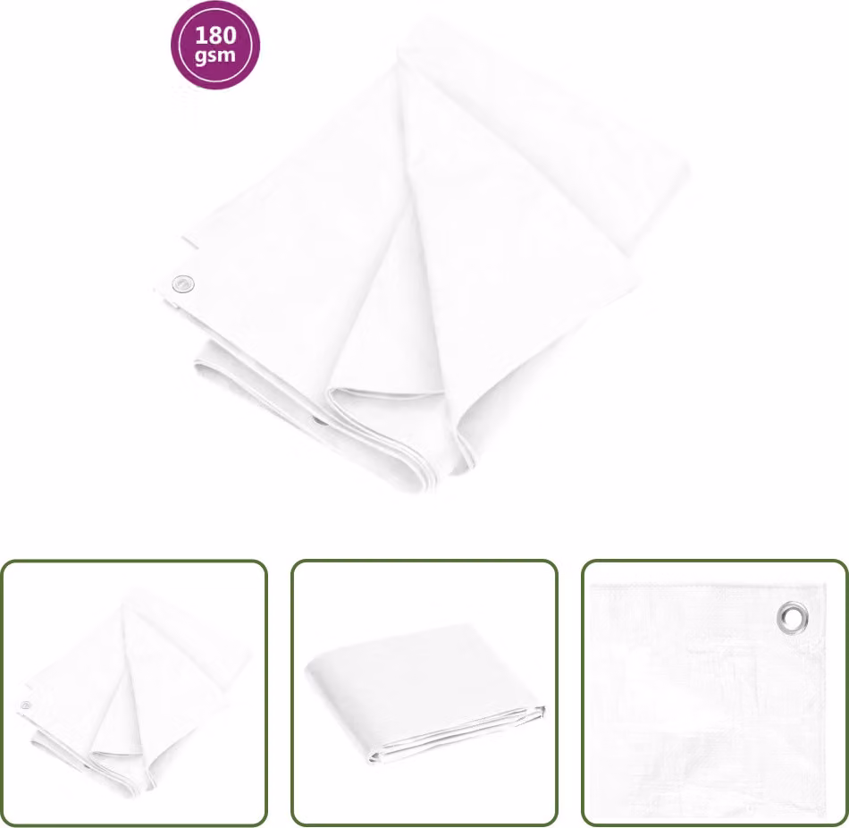 The Living Store Telone 180 g/m² 6x6 m Bianco HDPE