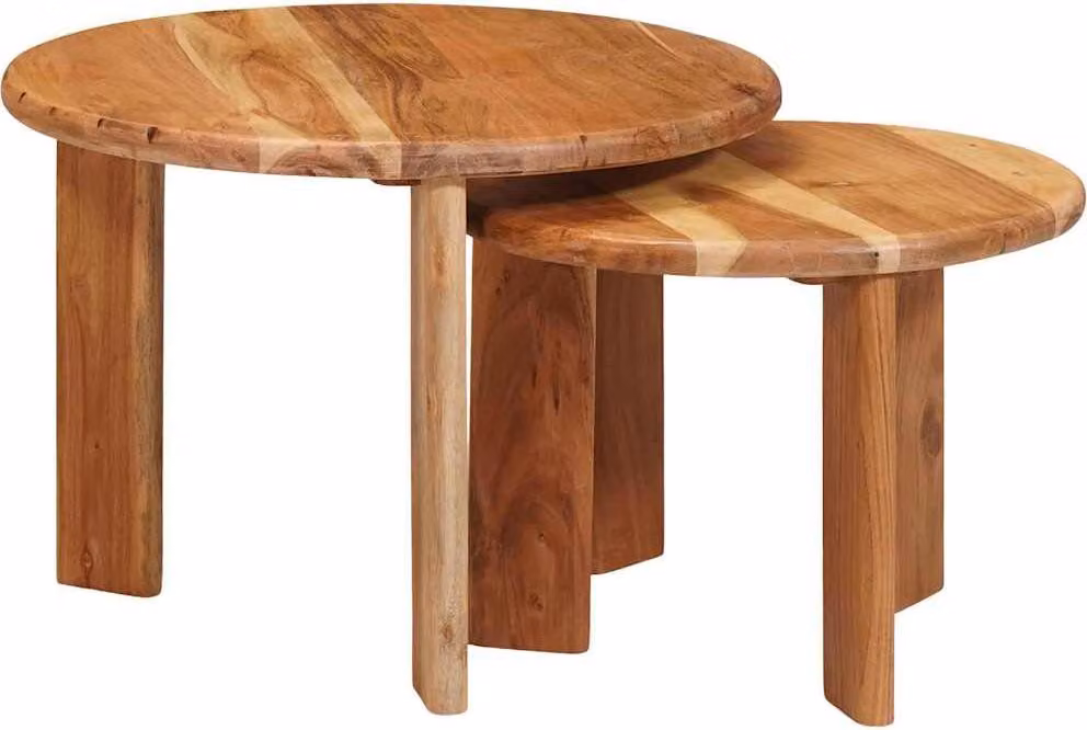 Tavoli da Caffè Nido 2 pcs Marrone Legno di Acacia Massello