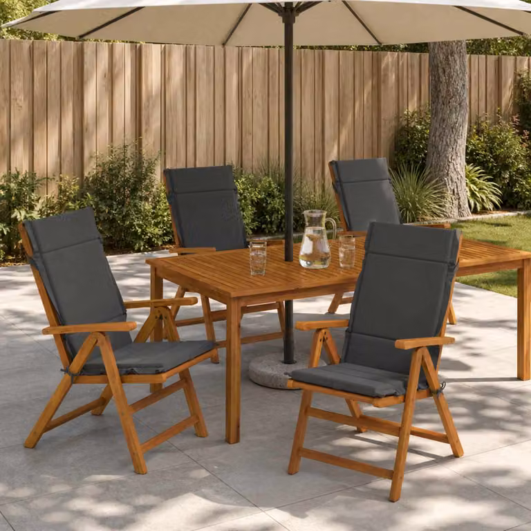 Set di 6 cuscini per sedia alta vidaXL GEMERT in poliestere, colore grigio antracite