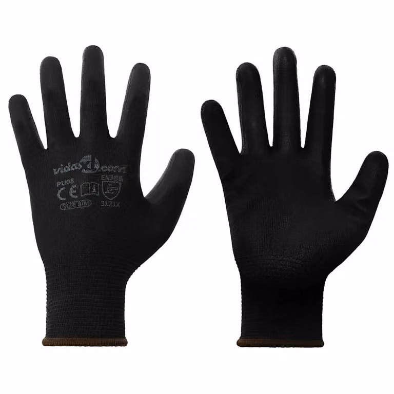 Set di 24 guanti da lavoro vidaXL in poliestere, taglia M, colore nero