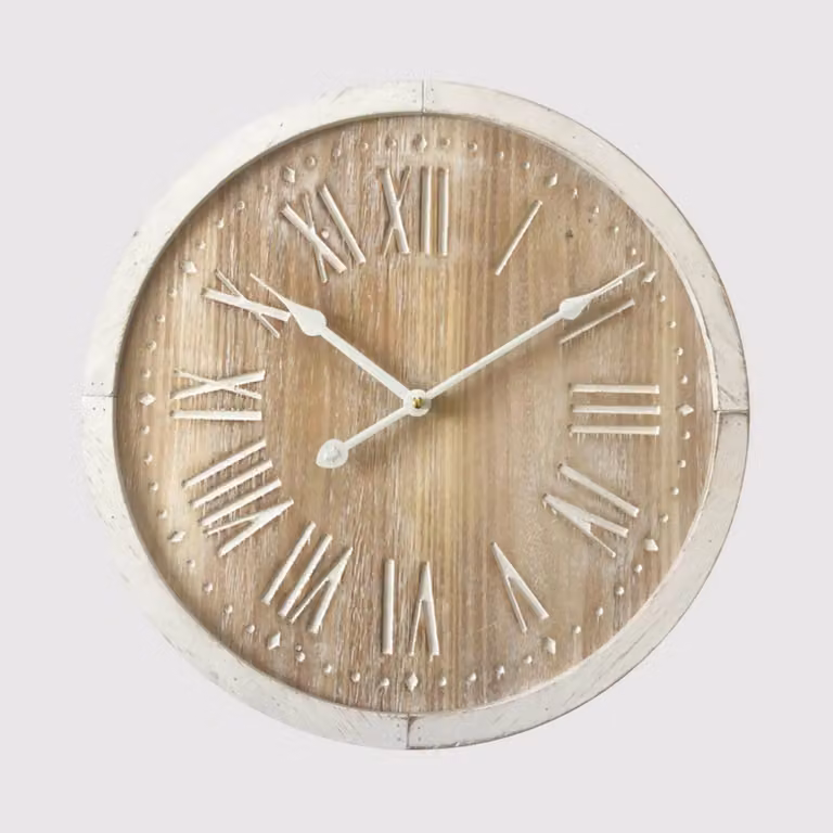 Platano - Orologio da muro rustico color legno chiaro