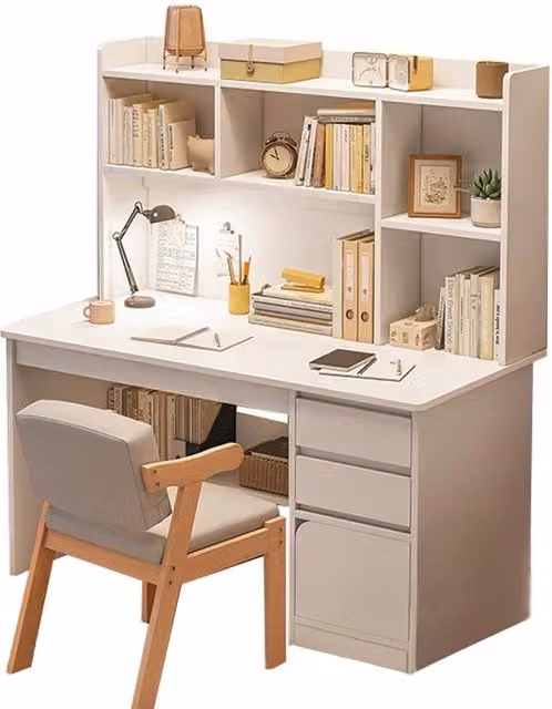 Scrivania da ufficio Timetrade bianca in laminato MDF opaco L/P/H: 131 x 100 x 45 cm – 1