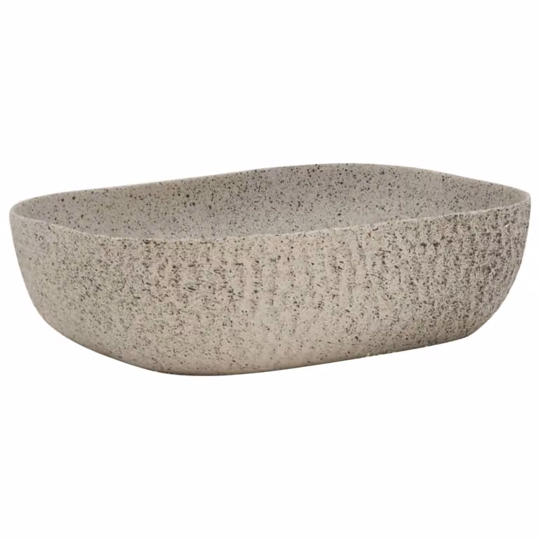 Lavabo da Appoggio Grigio Rettangolare 48x37,5x13,5 cm Vetroceramica