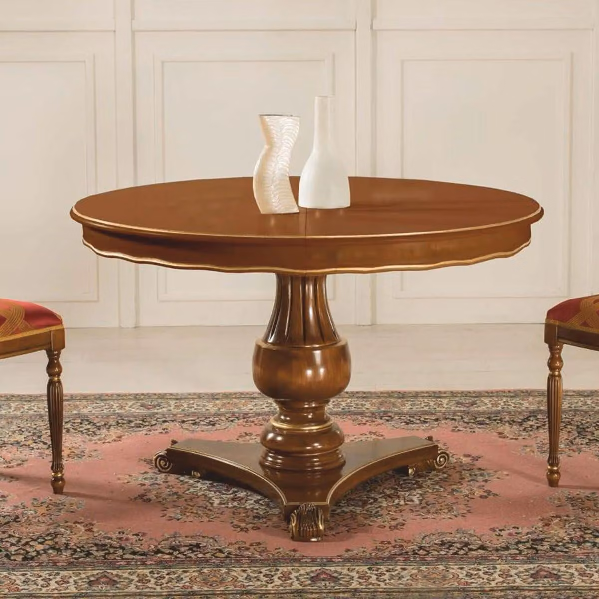 Casa Padrino Luxury Baroque Dining Table Brown / Gold 120-160 cm - Mobili barocchi - Italy
