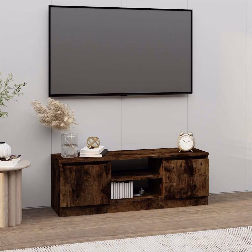 vidaXL Mobile Porta TV Moderno in Rovere Fumo con Anta, L 102 cm x P 30 cm x H 36 cm