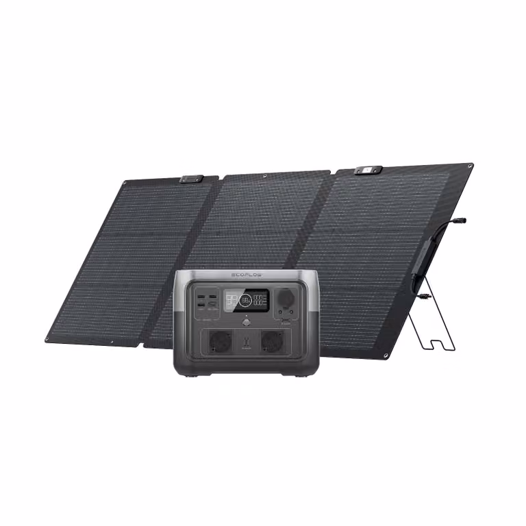 EF ECOFLOW Portable Powerstation RIVER 2 MAX con pannello solare pieghevole da 160W