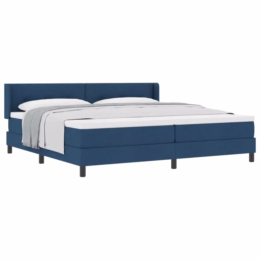 Letto a molle con testiera blu vidaXL L: 200 cm, P: 200 cm, H: 280 cm in tessuto e materiali misti – 2