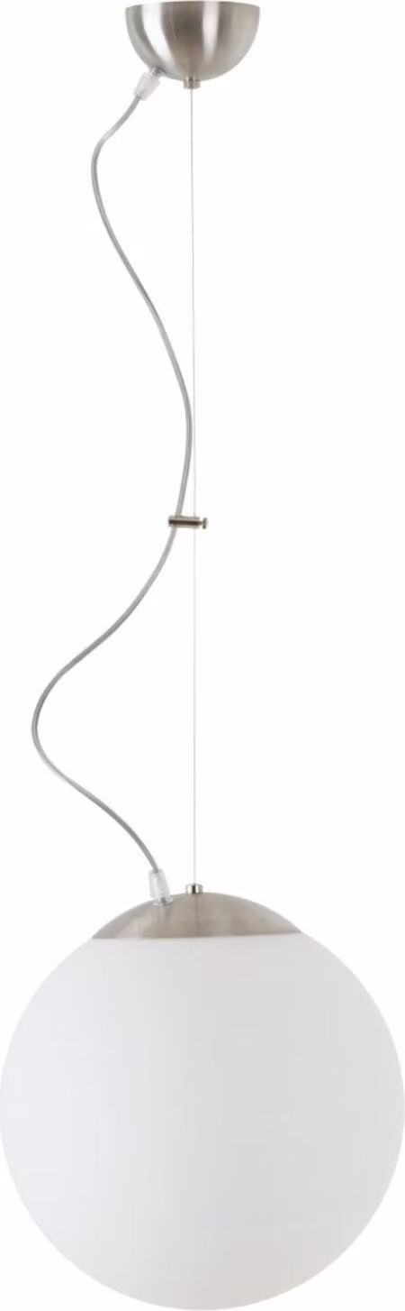OSMONT ADR45328 ADRIA L2 apparecchio a sospensione in vetro acciaio inox spazzolato / bianco IP40 25W E27