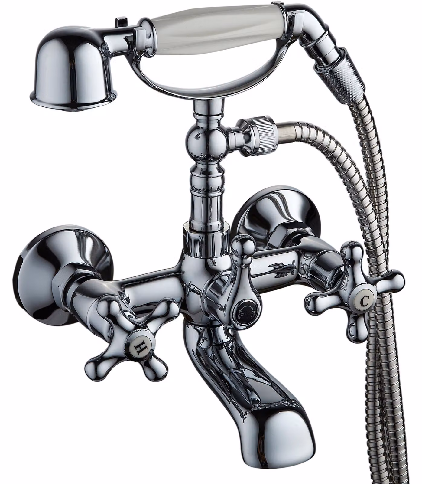 Miscelatore per vasca da bagno, serie Almendro, finitura cromata, 1 pezzo, colore argento, codice prodotto GCC004