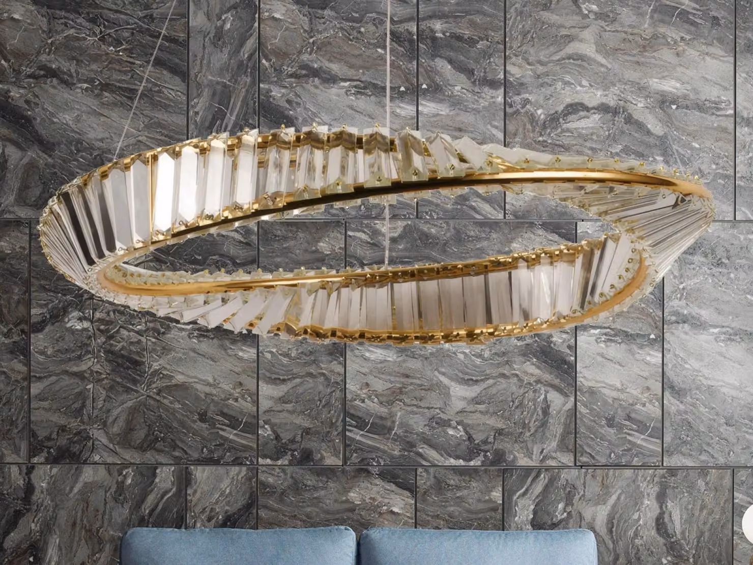 Lampada a LED con cristalli + telecomando, 40W - 80 cm, 50W