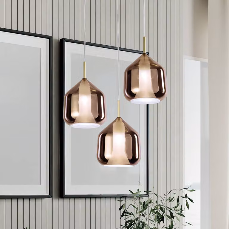 miloox by Sforzin Lampada a sospensione X-Ray, dimmerabile, Rame, Soggiorno / Sala da pranzo, Vetro, Design, Lampada a sospensione