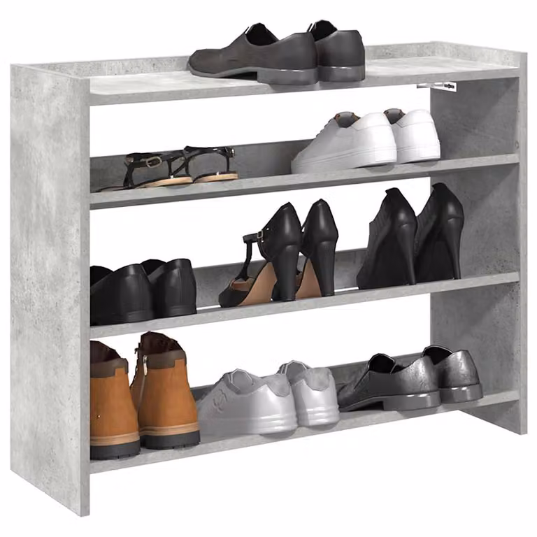 Scarpiera moderna vidaXL in legno e MDF, Grigio, L 80 x P 25 x H 62 cm