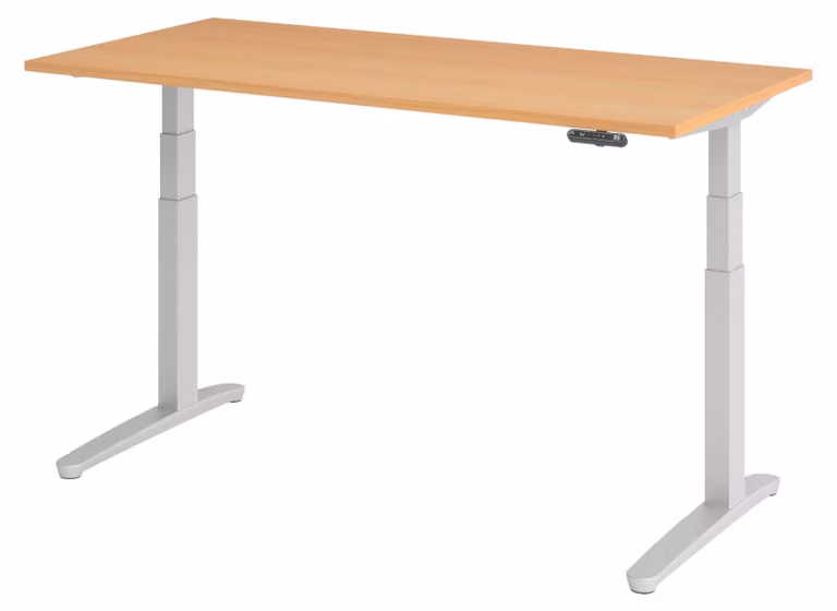 Scrivania elettrica bümö XBHM - Struttura: argento, finitura: faggio, dimensioni: 160 x 80 cm