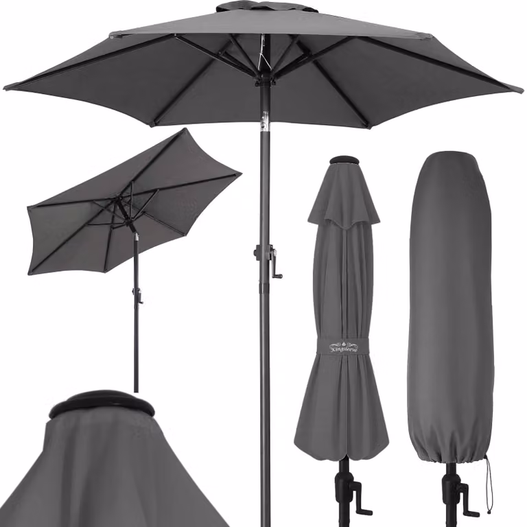 Ombrellone da giardino - Con manovella - Inclinabile - Blu - 200 cm