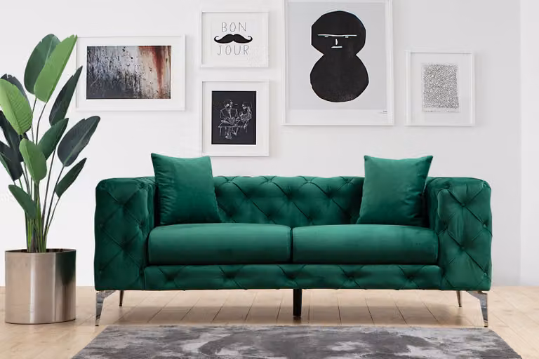 Hanah Home, Como- HLN1133, Verde, Divani letto, Struttura: legno di faggio / pannello truciolare