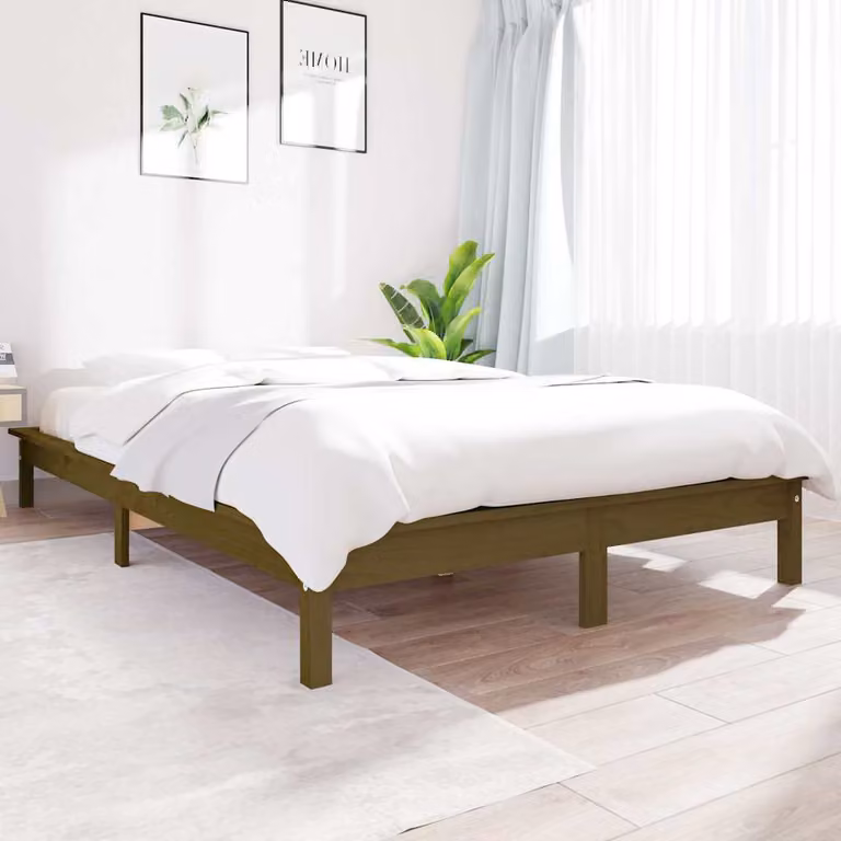 vidaXL Giroletto in legno massello di pino color ambra con doghe piatte fisse L/P: 200 x 200 cm