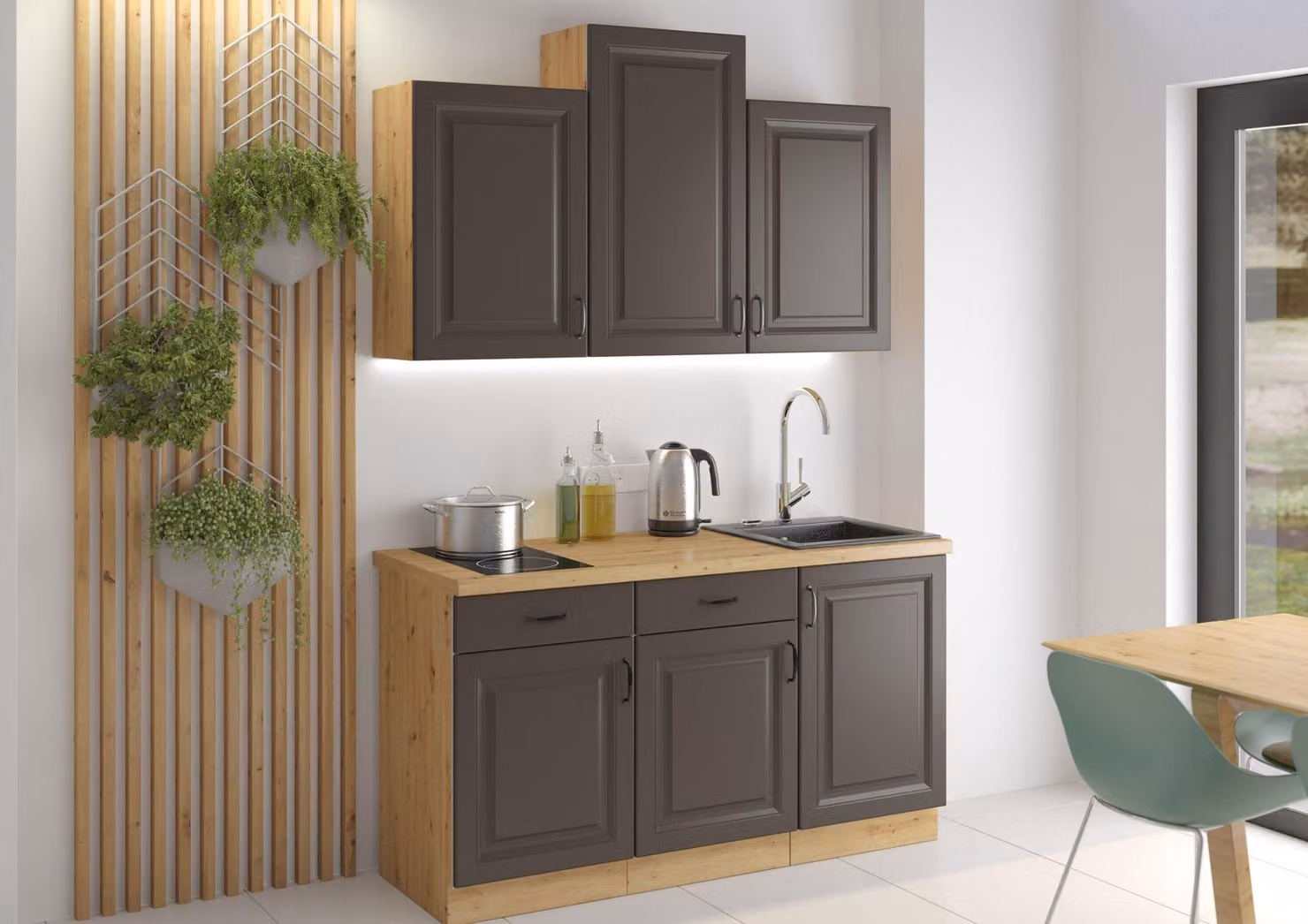 Cucina Stilo Grigio + Artisan 150: angolo cottura, blocco cucina, cucina componibile, cucina monoblocco