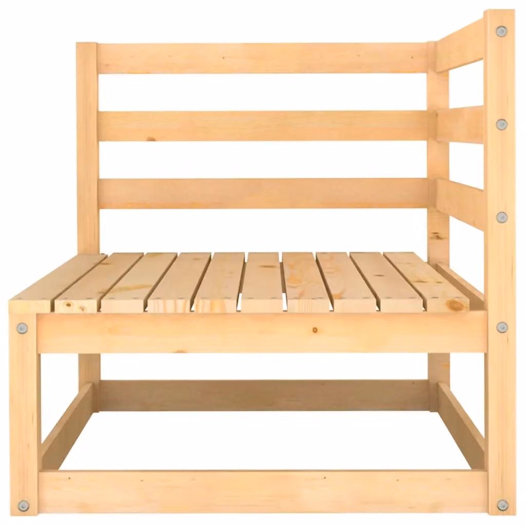 Divano da giardino a 2 posti Design Mania in legno massello di pino con cuscini in tessuto beige o grigio resistente ai raggi UV