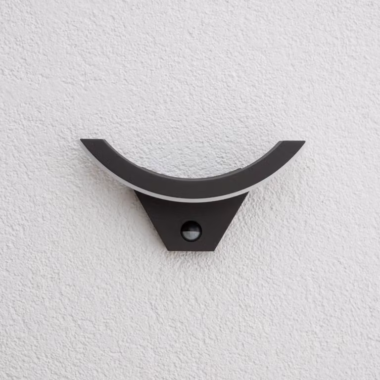 Lucande Applique da esterni LED Half, sensore, antracite, IP54 Half, Nero, Alluminio, Moderno