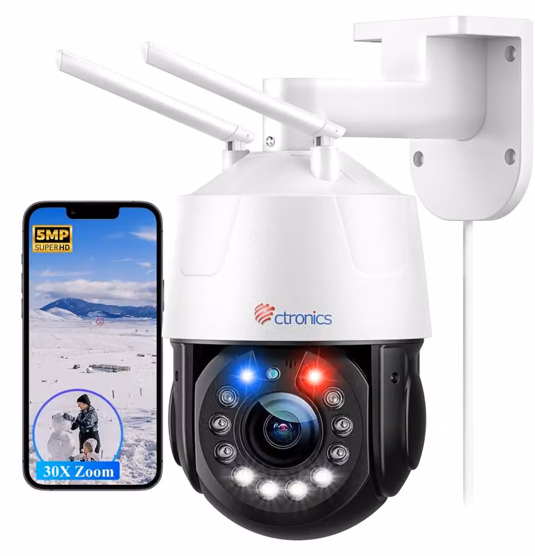 Telecamera di sorveglianza esterna da 5 megapixel con zoom ottico 30x e visione notturna fino a 150 metri