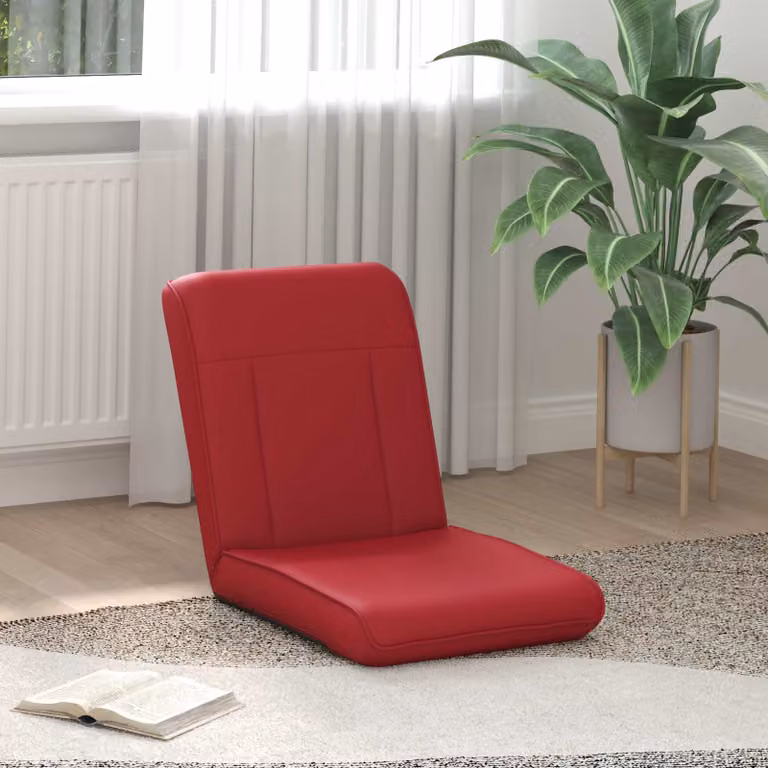 Sedia a pavimento regolabile vidaXL in similpelle rosso vino