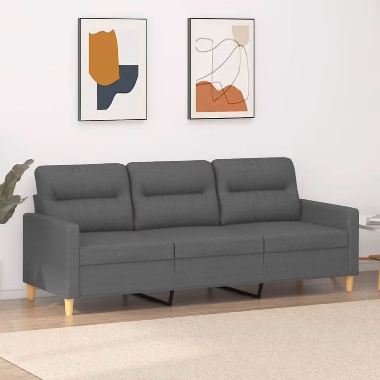 Maison Exclusive - Divano a 3 posti grigio scuro 180 cm tessuto