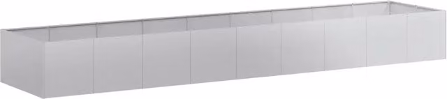 Fioriera rettangolare decorativa in acciaio zincato grigio per giardino o patio L: 80 cm, P: 40 cm, H: 36 cm