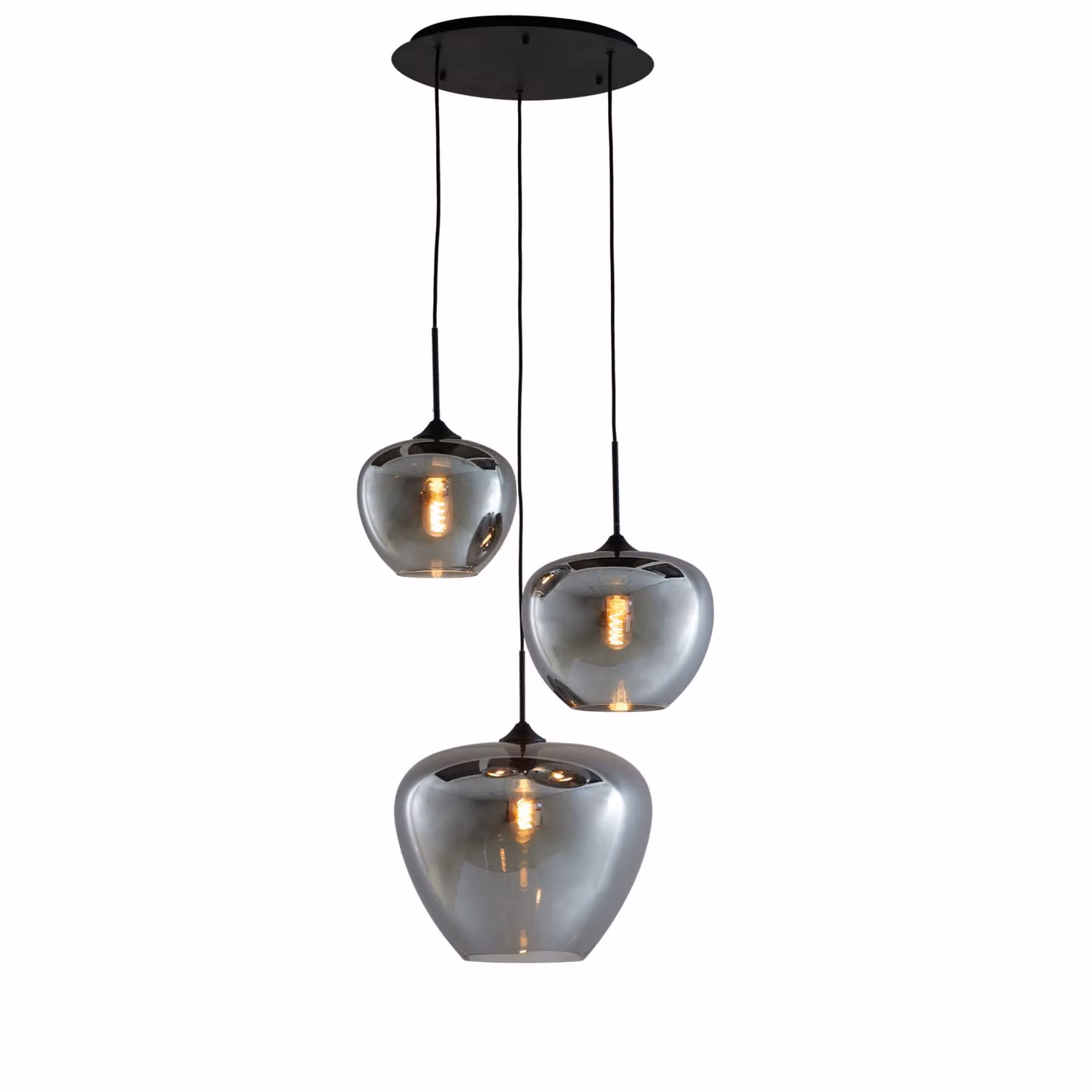 Lampada a sospensione - nero - Mayson - vetro vetro fumé - lampada di design - E27 - 2958612 - Light & Living